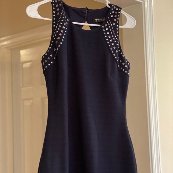 Guess navy blue dress silver rhinestones - Picture 6 of 6